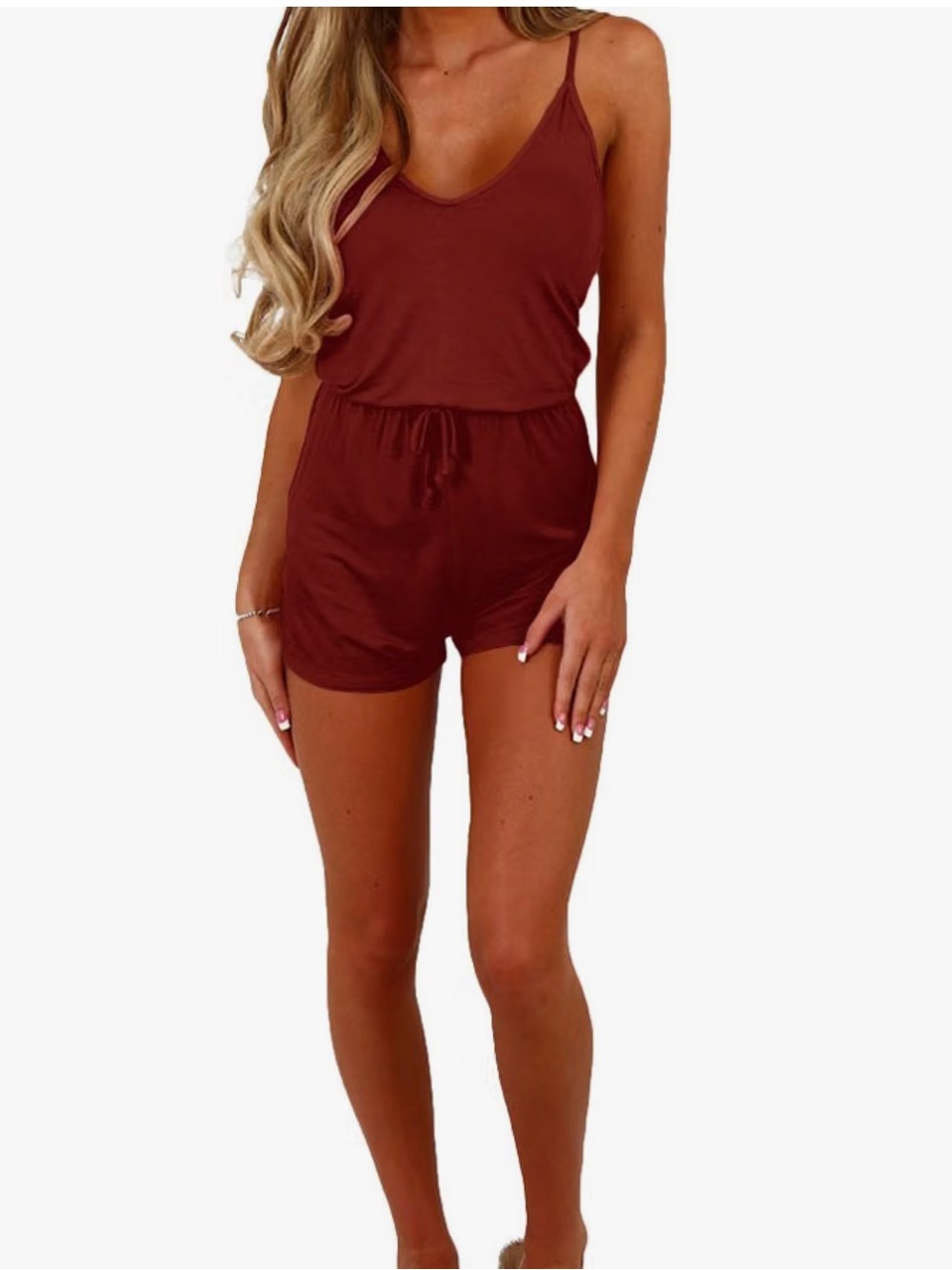 NWT! Dreamskull Women Spaghetti Strap Adjustable Waist Drawstring Short Romper